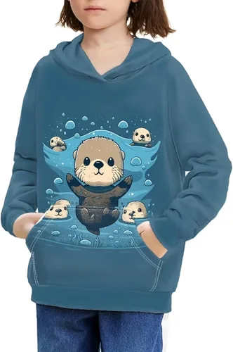 Vista 47 de Ystardream - Sudaderas para niñas adolescentes con bolsillo, sudaderas de manga larga para niños 0 Lindo Axolotl Rosa