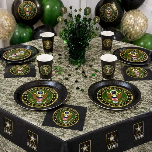 Vista 5 de Servilletas de almuerzo del ejército de los Estados Unidos (32 piezas) 32 servilletas Lg. del ejército de Estados Unidos impresas en el sello