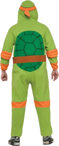 Vista 2 de Rubies Overol con capucha para hombre Teenage Mutant Ninja Turtles Michelangelo Multicolor