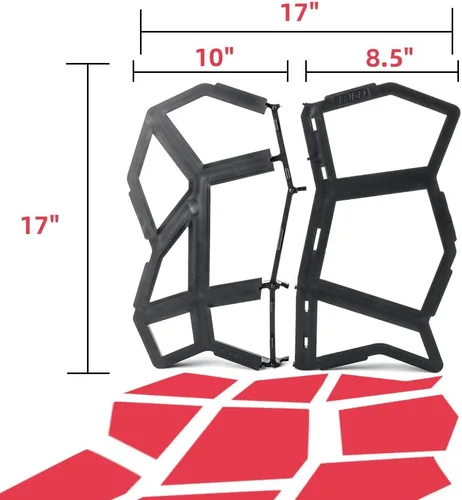 Vista 5 de Anothera Moldes reutilizables para caminos de hormigón de 17 x 17 x 1.6 pulgadas, moldeo de piedra Pathmate, pavimentadora de patio, césped, jardín