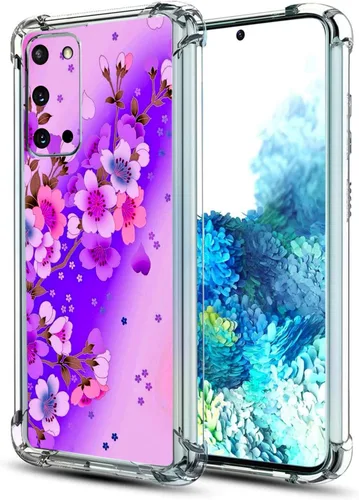 Vista 8 de Funda para Galaxy S20 FE 5G, protección contra caídas de flores de mariposa azul, a prueba de golpes, carcasa protectora de cuerpo completo