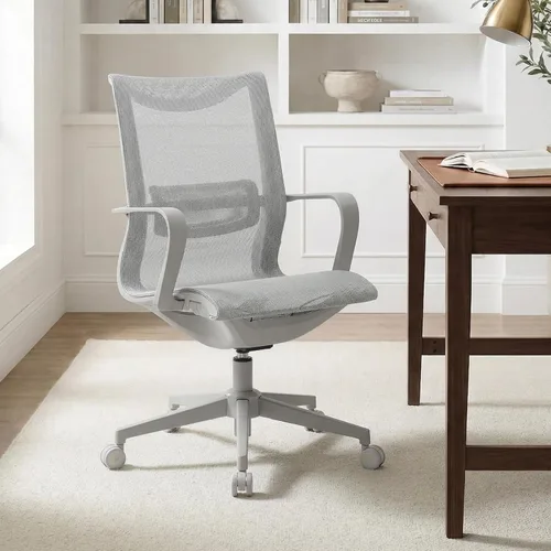 Vista 9 de LuxErgo Ergonomic Mesh Office Chair with Lumbar Support Mid Back Desk Chair Adjustable Height, 115° Recline & Armrests, 360° Swivel Rolling