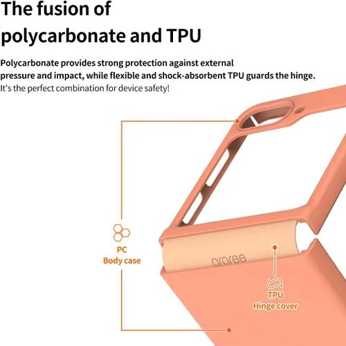 Vista 7 de araree Aero Flex - Funda con tapa para Galaxy Z con protección de bisagra, funda protectora delgada (PC) con protector de bisagra (TPU), compatible