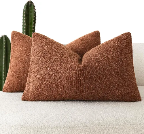 Vista 63 de Foindtower - Juego de 2 fundas decorativas de textura de bucle, fundas de almohada acentuadas, fundas de cojín sólidas, neutrales, para sofá, silla