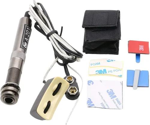 Vista 8 de Rocket A-201, micrófono profesional Piezo, ecualizador de guitarra, amplificador profesional. afinador con control de tono y volumen, with microphone