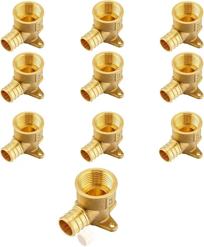 Vista 16 de PEX Fittings, 1/2" PEX x 1/2" hembra NPT Drop Ear Elbow Accesorios de engarce de latón PEX, para fontanería de tubería PEX, ASTM F1807