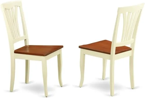 Vista 8 de East West Furniture AVC-BLK-W Avon - Sillas de comedor de madera maciza, con respaldo de listones, juego de 2, color negro y cereza