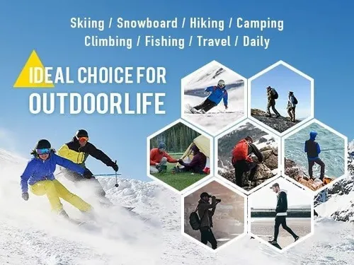 Vista 7 de TACVASEN pantalones de senderismo para hombre, con forro polar, reforzados en las rodillas, ligeros, para esquí y snowboard, sin cinturón