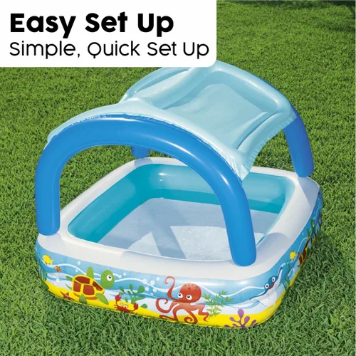 Vista 10 de Bestway Piscina Hinchable Infantil Techo Desmontable 140x140x114 cm +2 Años Jardin 52192