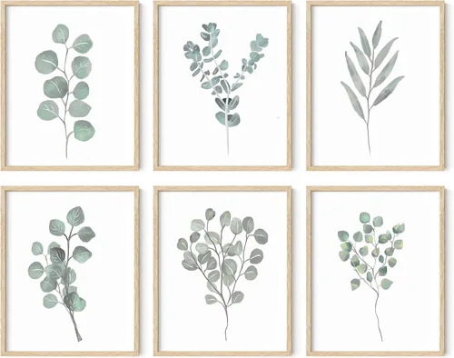 Vista 15 de HAUS AND HUES Pósteres florales y de plantas, juego de 6 impresiones botánicas, arte de pared de flores y plantas, decoración botánica
