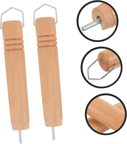 Vista 3 de Mango de olla de repuesto de mango de sartén de madera, agarre ergonómico desmontable para cacerola japonesa y ollas pequeñas de sopa, accesorio