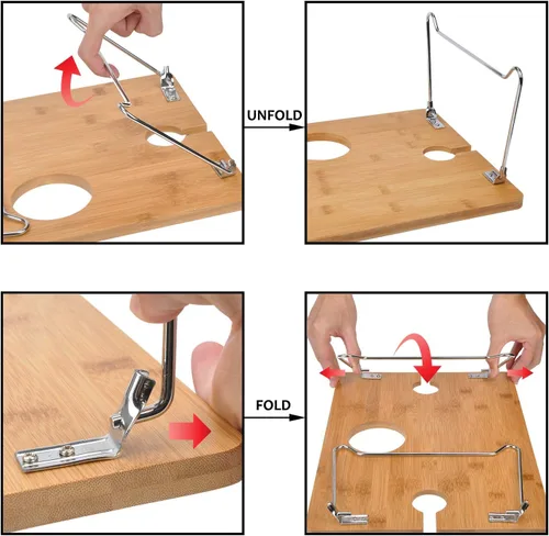 Vista 5 de Tirrinia Mesa Portátil de Picnic para Vino, Regalo de Vino Ideal para Mujeres y Hombres, Pequeña Mesa Plegable para Picnic al Aire Libre y Bandeja