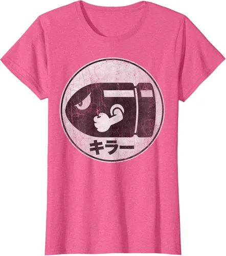 Vista 49 de Super Mario Camiseta con logotipo de Bullet Bill Distressed en Kanji