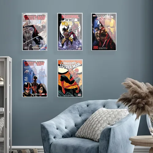 Vista 6 de Vitrina transparente para cómics, marco acrílico de cómics para montaje en pared, almacenamiento de cómics coleccionable, pantalla de protección UV