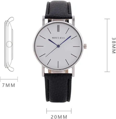 Vista 3 de Napoo Reloj de pulsera analógico de cuarzo con diseño vintage para hombre, esfera grande