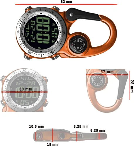 Vista 7 de Dakota Clip digital, reloj de clip, alarma, cronómetro, temporizador y reloj de doble hora, regalos al aire libre para hombres y mujeres, uso