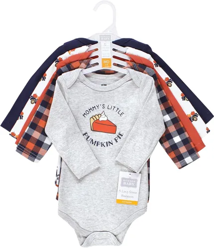 Vista 14 de Hudson Baby baby-boys Cotton Long-sleeve Bodysuits 5-pack
