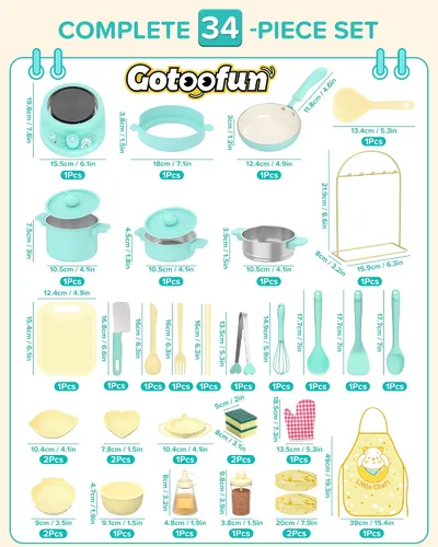 Vista 3 de Juego de Cocina para Niños Real- Seguro Mini Juego de Cocina con Juego de Cuchillos para Niños para Hacer Comida Real, Juego de Cocina Montessori