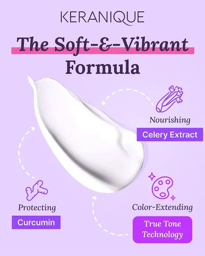 Vista 3 de Keranique Color Boost Scalp - Acondicionador revitalizante de queratina para cabello teñido – Protege y extiende el color, sin sulfatos, tintes