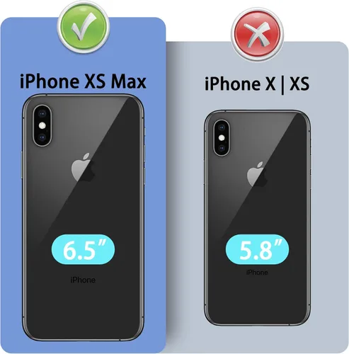 Vista 3 de DuckSky Funda tipo cartera de piel auténtica para iPhone Xs Max [bloqueo RFID] 【4 tarjeteros de crédito】【Cuero auténtico】 Funda protectora para Caqui