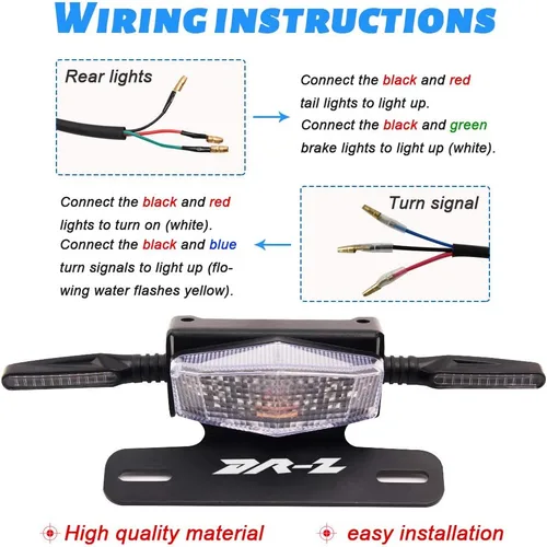 Vista 7 de Portamatrículas Eliminador de Guardabarros Trasero Organizador de Cola con Luces LED de Freno y Señales de Giro para Suzuki DRZ400S DRZ400SM DRZ400E