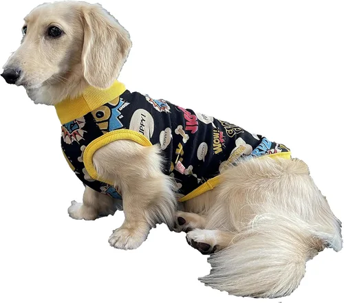 Vista 18 de D Doggy Star - Suéter de perro salchicha para perros, ropa de forro polar, abrigo de invierno (M, bolsillo azul marino)