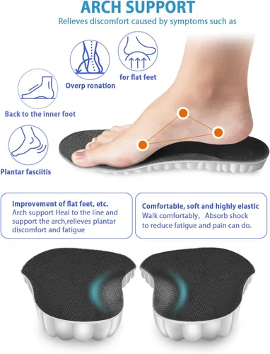 Vista 4 de Plantillas 4D Cloud para mujeres y niños, plantillas de soporte de arco, plantillas de espuma viscoelástica, plantillas de zapatos deportivos