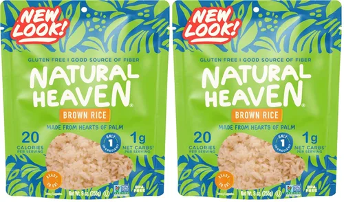 Vista 9 de Natural Heaven Corazones de arroz integral Sin gluten 0.14 oz de carbohidratos Alta fibra Keto Paleo Vegano - envasado al vacío