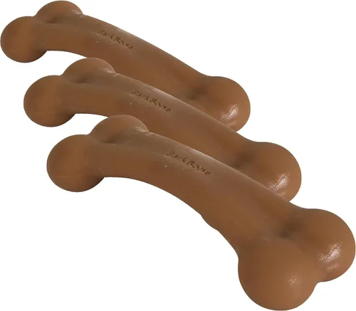 Vista 10 de Pet Qwerks Original BarkBone - Hueso de perro de nailon para masticadores agresivos, sabor a barbacoa, 6.1 pulgadas, raza mediana