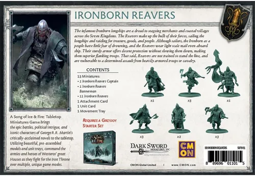 Vista 2 de CMON Caja de unidades de mesa de una canción de hielo y fuego Ironborn Reavers Juego de estrategia para adolescentes y adultos A partir de 14