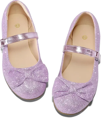 Vista 4 de K KomForme Zapatos planos de ballet para niña, antideslizantes, suaves, Mary Jane, para caminar, fiesta, zapatos de vestir para niños pequeñosniños