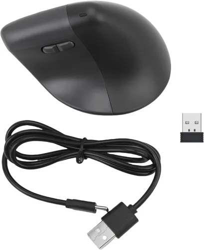 Vista 9 de XUMIUZIY Wireless Vertical Ergonomic Mouse, 2.4G / Bluetooth Vertical Optical Mouse with 6 Buttons, 800/1200/1600 Adjustable DPI, Quiet Clicks, for