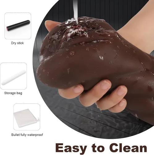 Vista 5 de Masturbadores Masculinos de Bolsillo con Vibrador de Bala - Masturbador Masculino 3 en 1 con 10 Modos de Vibración, Coños de Bolsillo con Boca