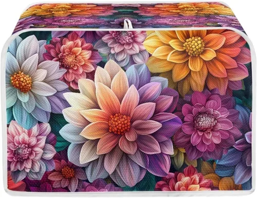 Vista 27 de Fundas decorativas para tostadora de notas musicales otoñales de 2 rebanadas para electrodomésticos de cocina pequeños, cubierta reversible