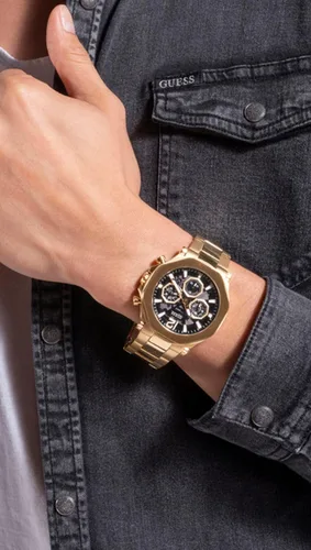 Vista 4 de GUESS US - Reloj multifunción de corte dorado para hombre
