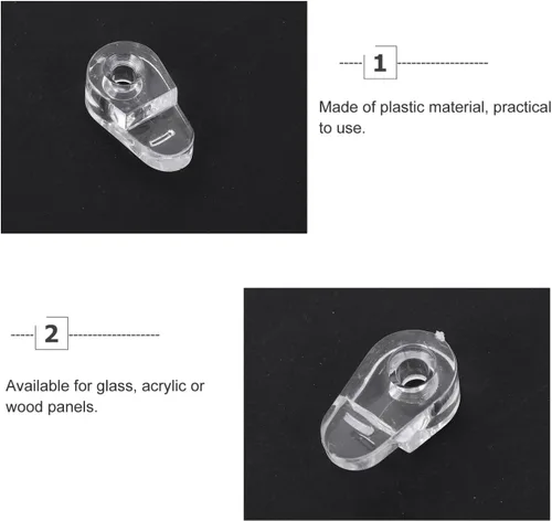 Vista 6 de Cabilock Kit de clips de retención de puerta de vidrio, kit de clips de retención de vidrio transparente de plástico con tornillos para fijar