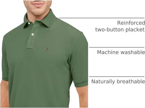 Vista 38 de Tommy Hilfiger Polo de piqué de algodón de manga corta para hombre en ajuste regular