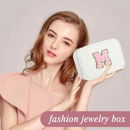 Vista 5 de Parima Joyero de viaje para mujeres y niñas, organizador de joyas, caja de joyería mediana, estuche de viaje para almacenamiento y organizador