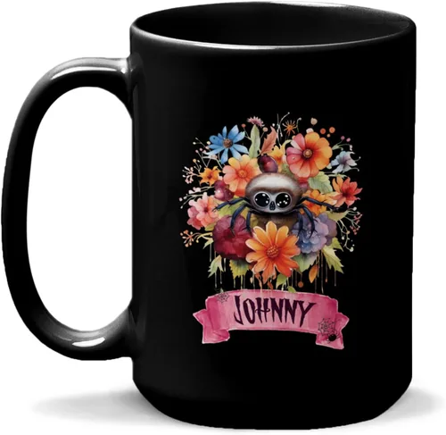 Vista 9 de Taza de café personalizada de Halloween 2023, taza de café de calavera floral, taza de Halloween personalizada con nombre, taza de cerámica floral
