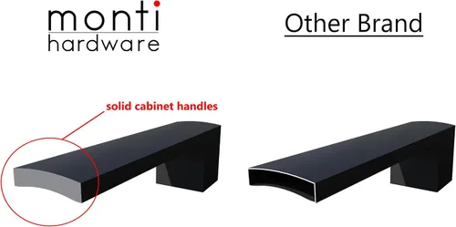 Vista 4 de Paquete de 1 unidad de níquel cepillado con agujero central de 3.75 pulgadas Manijas de metal sólido para gabinetes de baño y decoración del hogar