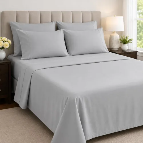 Vista 10 de Mattress-Homes Juego de sábanas de 4 piezas ultra lujosas 100% algodón suave de fibra larga de 16 pulgadas de profundidad, tamaño individual lavable