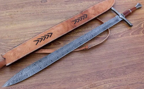 Vista 4 de Exclusivo legendario Damascus SteelSwordDaggerGladious Espada 37 Espada larga y completa, gris