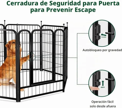 Vista 4 de PawGiant Parque Vallado para Perros 24"/32"/40" Interior Exterior para Perros Pequeños/Medianos/Grandes, Puerta de Cercado de Ejercicio de Metal