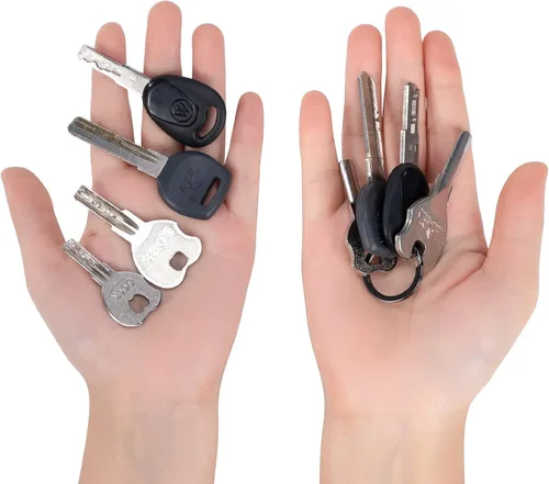 Vista 2 de 10PSC - Llaveros de acero inoxidable 304 grueso y grueso de 1 pulgada0.984 in para llaves de automóvil, duradero, para uso en exteriores, color negro