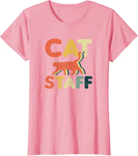 Vista 12 de Cat Servant Design Vintage Retro Staff Gift T-Shirt for Men Women