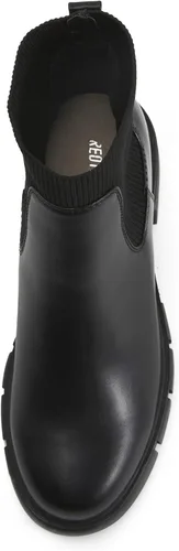 Vista 5 de REDTOP Botas Chelsea elásticas para mujer, tacón grueso, plataforma, suela de lengüeta, botines al tobillo