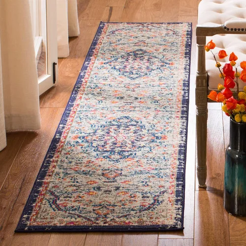 Vista 30 de SAFAVIEH Colección Madison MAD447B - Tapete bohemio con medallón antiguo y elegante, no desprende pelusa, para la sala, dormitorio, comedor