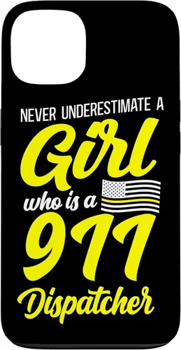 Vista 7 de 911 Dispatcher Thin Gold Yellow Line Girl Female Never Case for iPhone 16