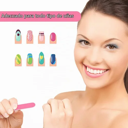 Vista 4 de Mini lima de uñas a granel 300 piezas (grano 180/240), limas de uñas desechables de doble cara, tableros de esmeril para el hogar o herramientas