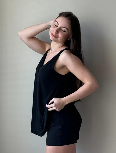 Vista 3 de Aokosor Camisetas de pijama sin mangas negras Casual Loose Fit Tank